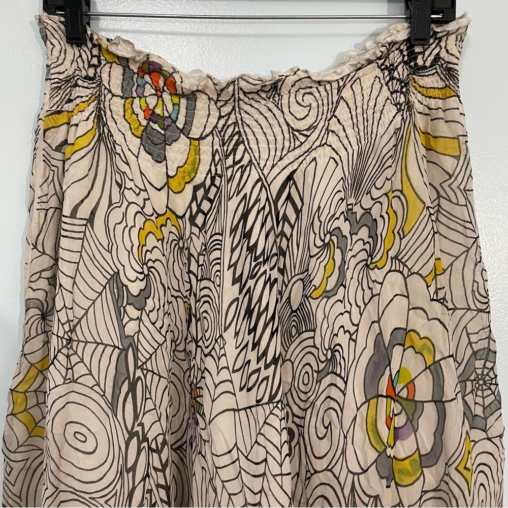 Alberto Makali Gold and Green Floral Sequin A-Line Midi Skirt XL - Picture 7 of 11